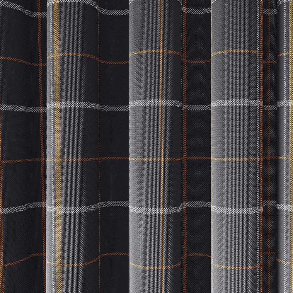 Helena Springfield Harper Woven Lined Charcoal and Ginger Eyelet Curtains 228 x 228cm Image 3