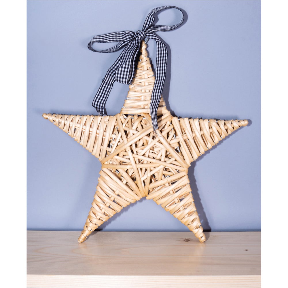 St Helens Natural Wicker Woven Willow Star Christmas Decoration Image 6