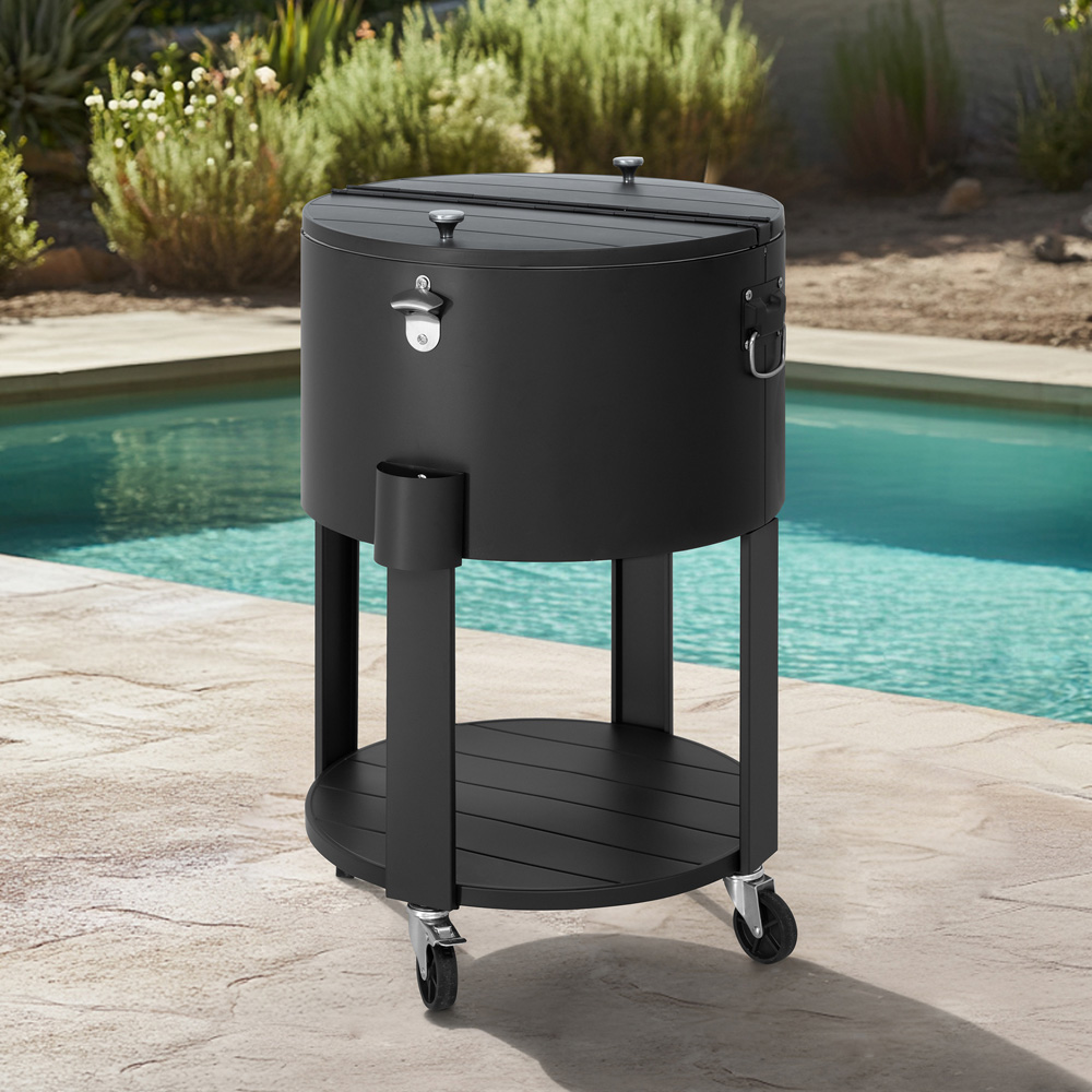 Sunjoy 60 Quart Rolling Ice Cooler Cart Image 2