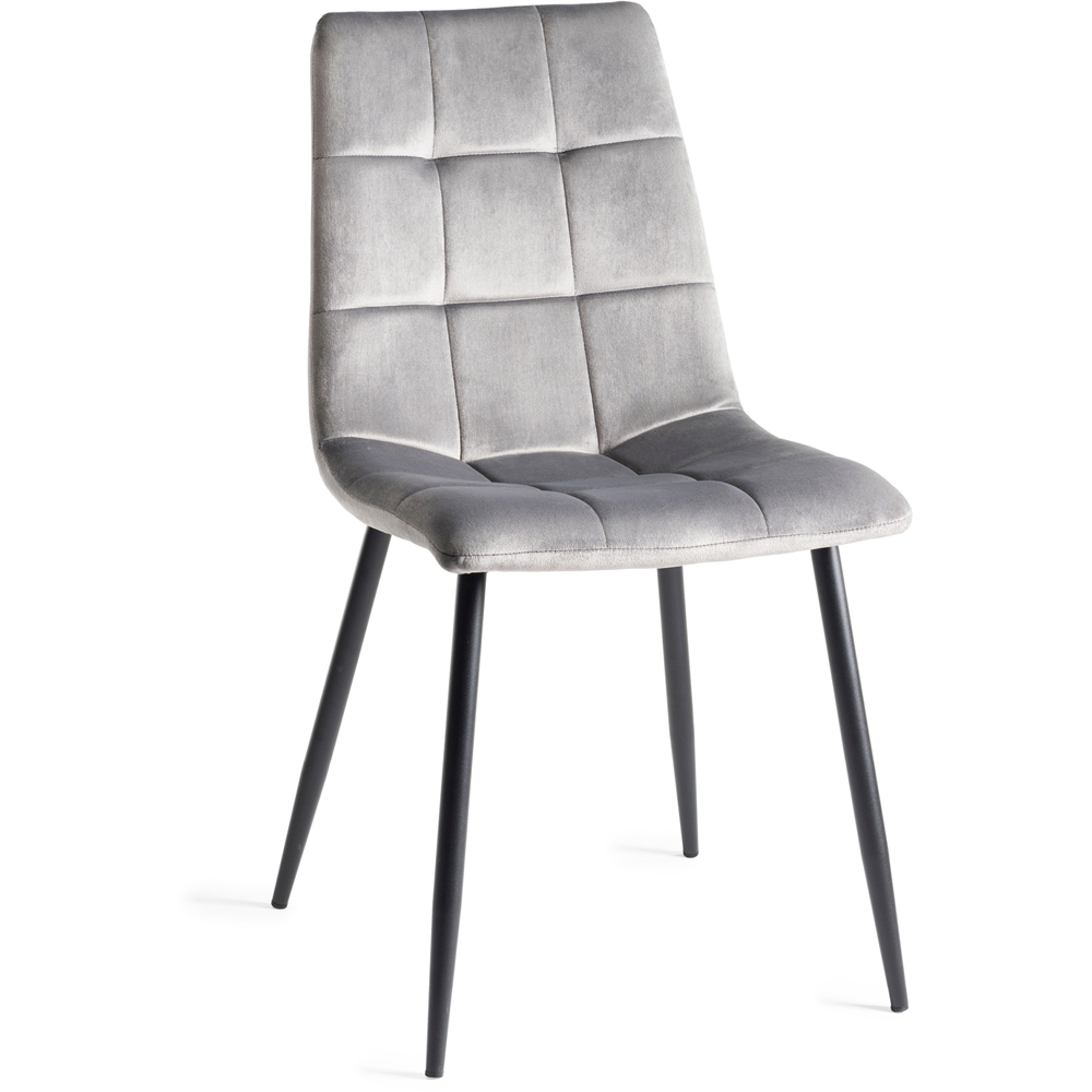 Bentley Designs Mondrian Set of 2 Grey Velvet Dining Chair Image 2
