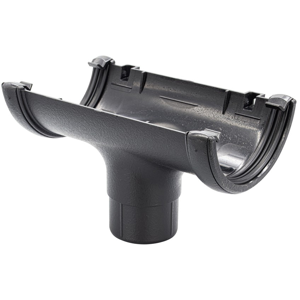 FloPlast Half Round Gutter Running Outlet Cast Iron Effect 112mm Image 4