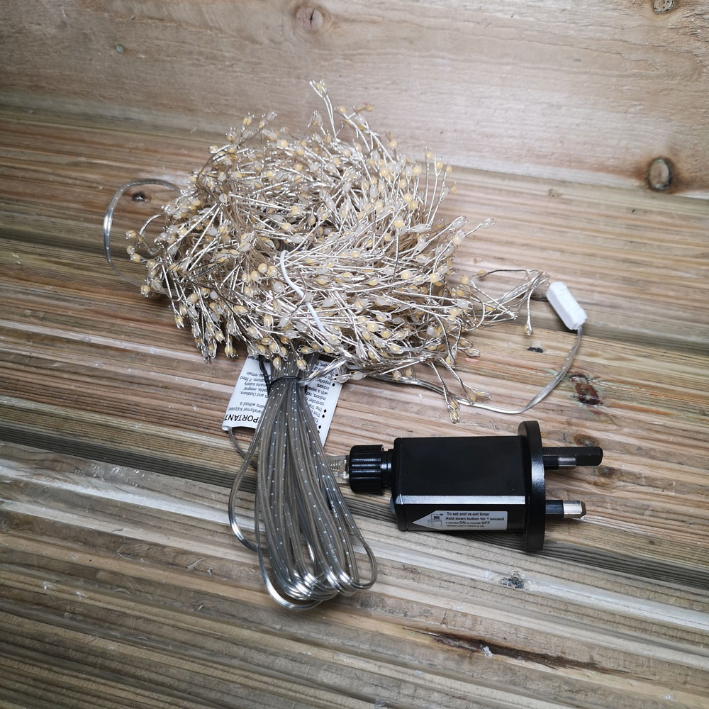 Premier UltraBrights 800 Cool White LED Silver Pin Wire Cluster Light 5.5cm Image 2