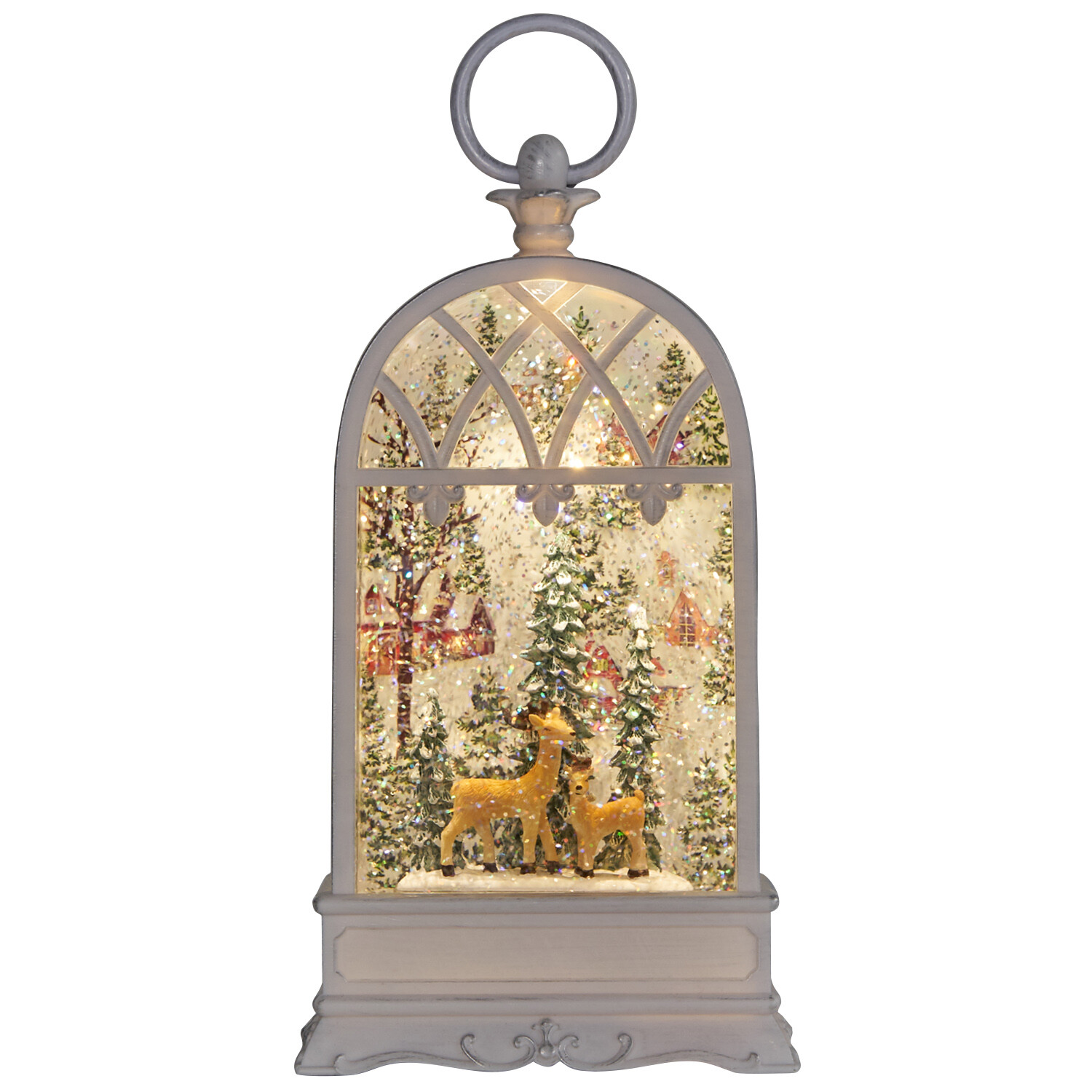 Christmas Scene Glitter Lantern Multicolour Image 6