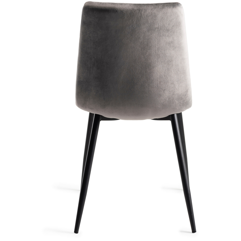 Bentley Designs Mondrian Set of 2 Grey Velvet Dining Chair Image 5