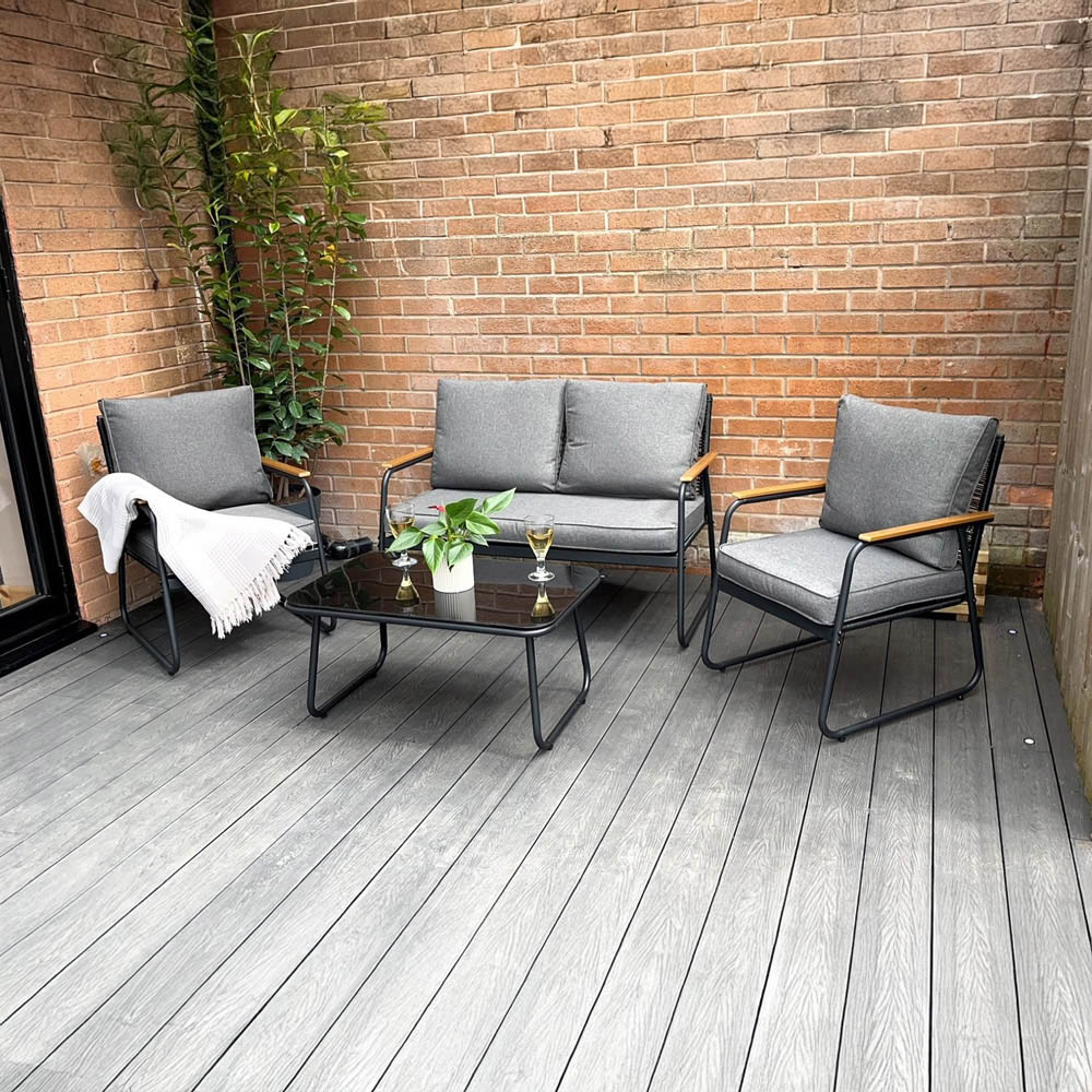 Outdoor Living Kendal Modern 4 Seater Rattan Garden Set Image 5