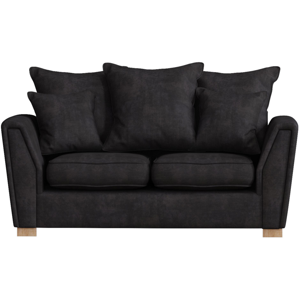 Wendleberry 2 Seater Ebony Plush Velvet Scatter Back Sofa Image 2