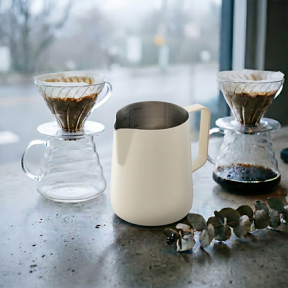 Living and Home White Stainless Steel Milk Frothing Jug 600ml Image 7