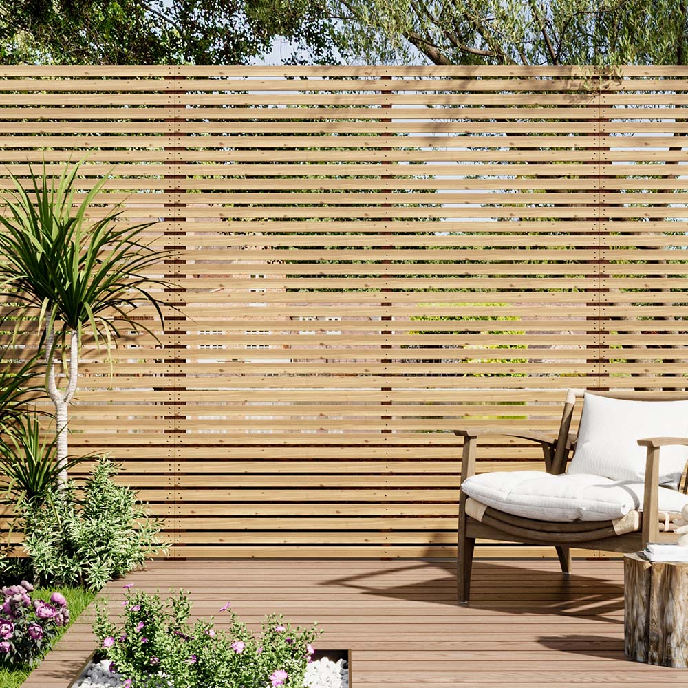 Living and Home 6 x 7ft Wooden Slatted Garden Fence Gate Image 6