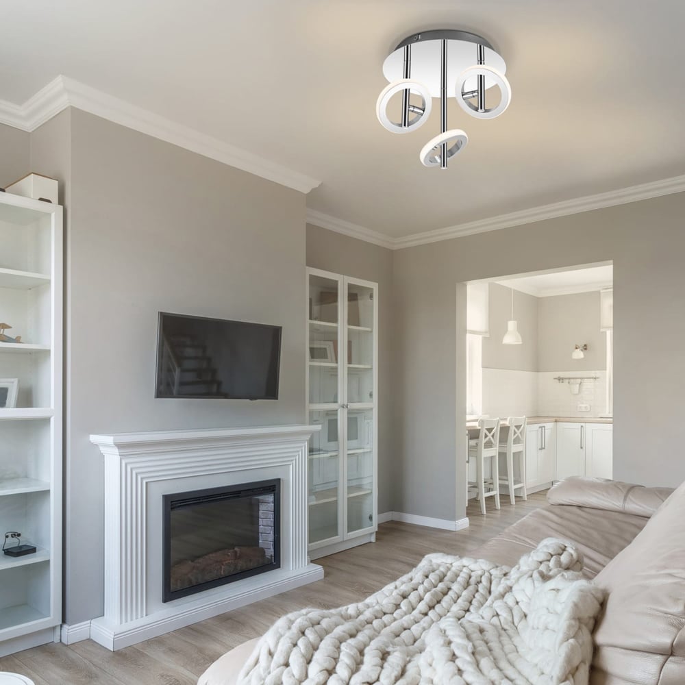 Cosylyte Holdon 3 Ring Chrome Drop Rod LED Ceiling Spotlight Image 6