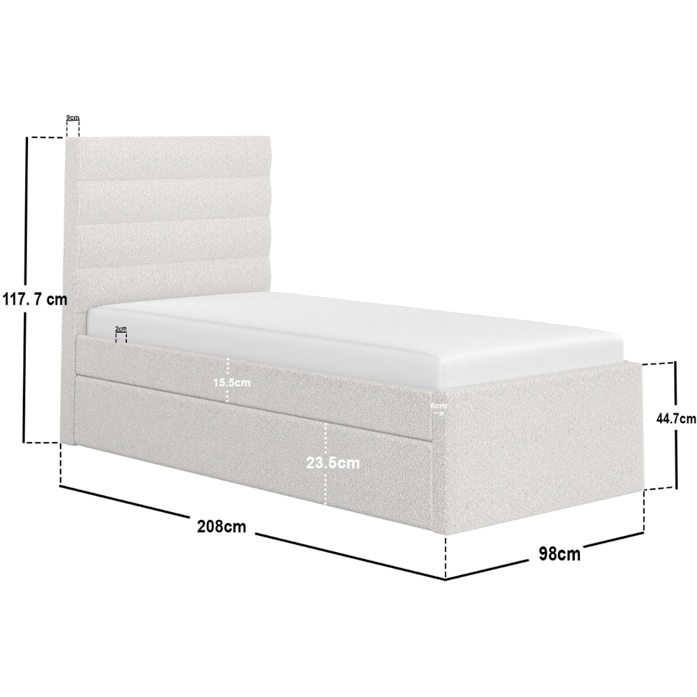 Flair Ari Single Beige Boucle Bed with Trundle Image 8