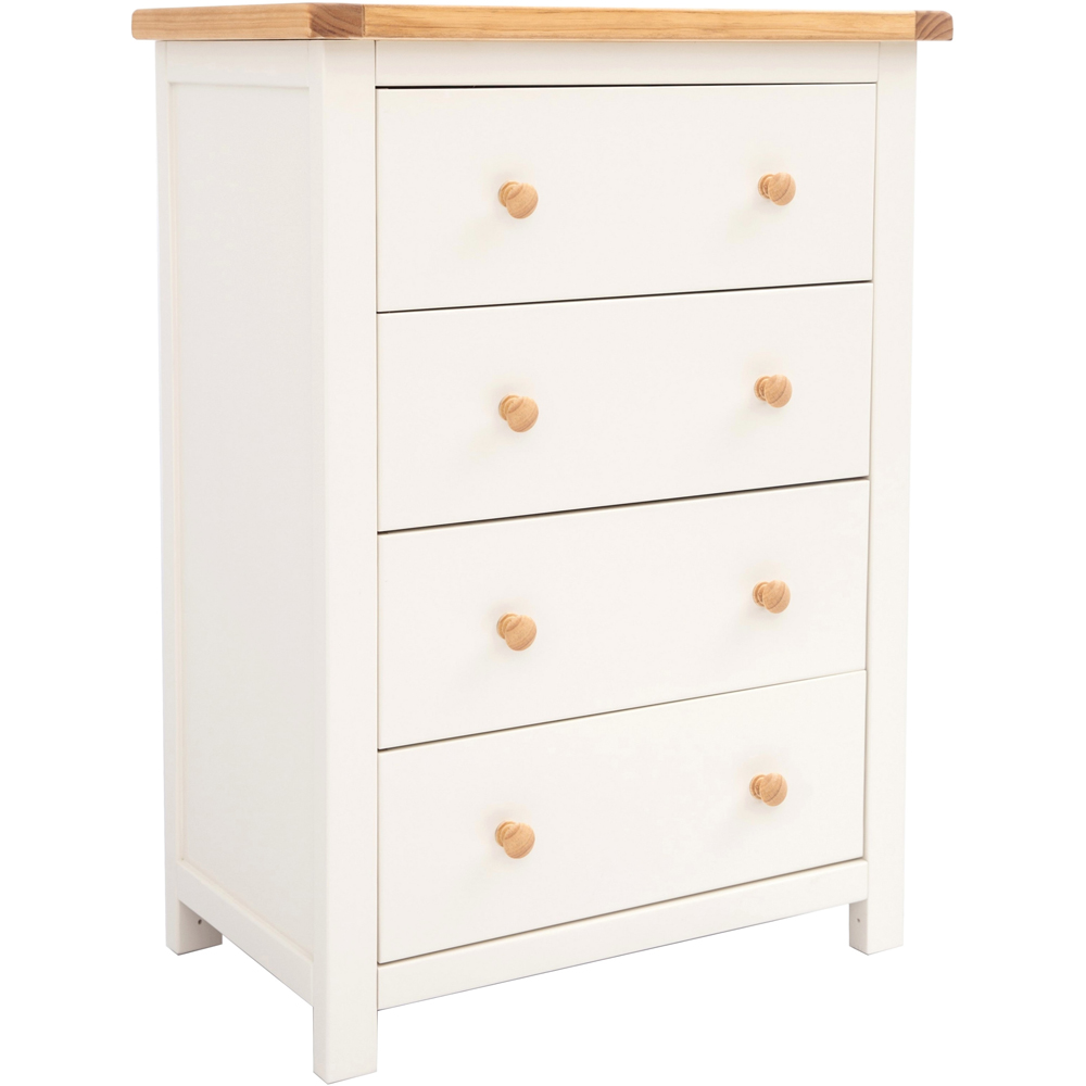 Cabinet Bits Maggiori 4 Drawer Off White Wood Knob Chest of Drawers Image 3