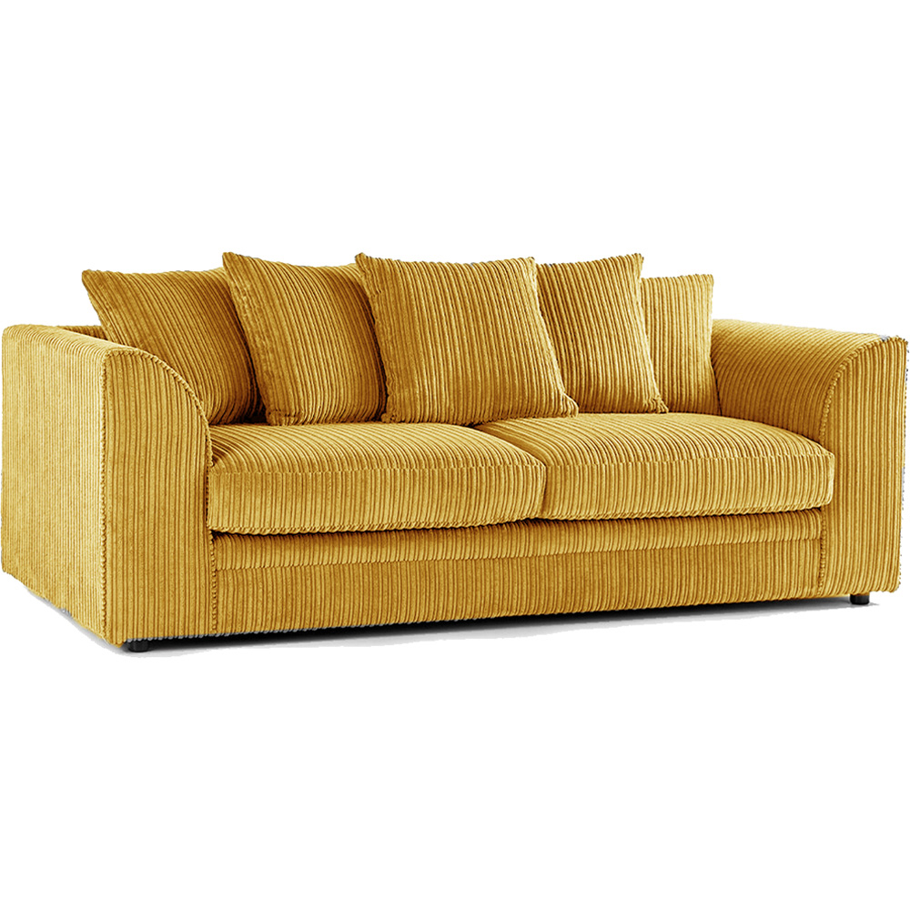 Luxor 5 Seater Mustard Jumbo Cord Scatter Back Sofa Set Image 3