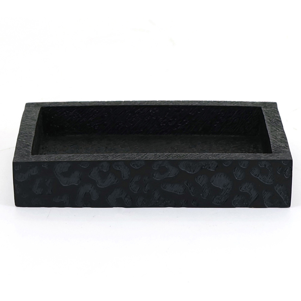 Noir Leopard Print Soap Dish Black Image 2