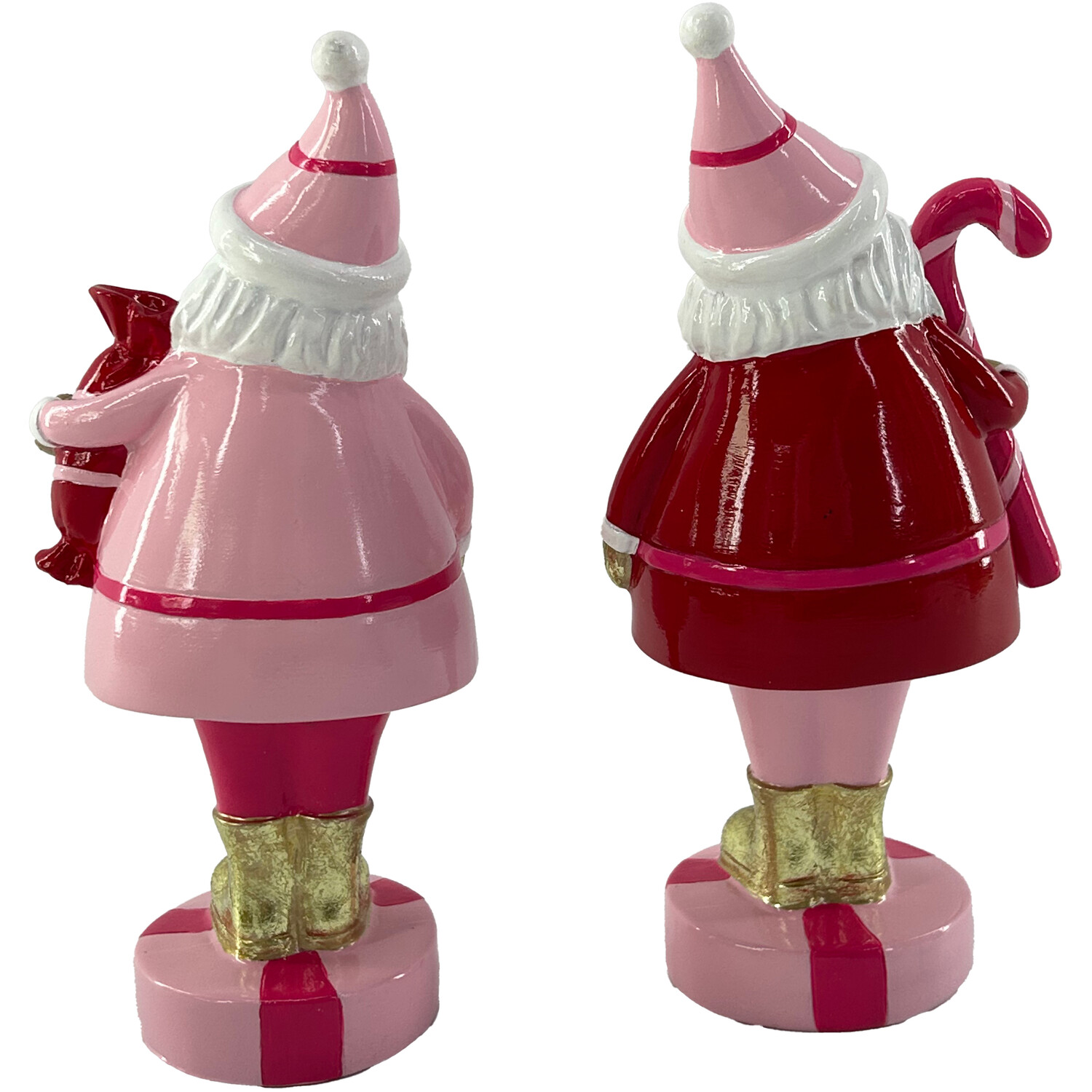 Scrumptious Red and Pink Santa Standing Decoration Image 2