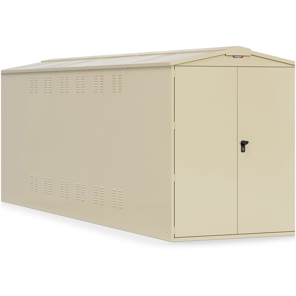 Asgard Centurion 5x 18ft Double Door Cream High Security Apex Motorcycle Garage Image 3