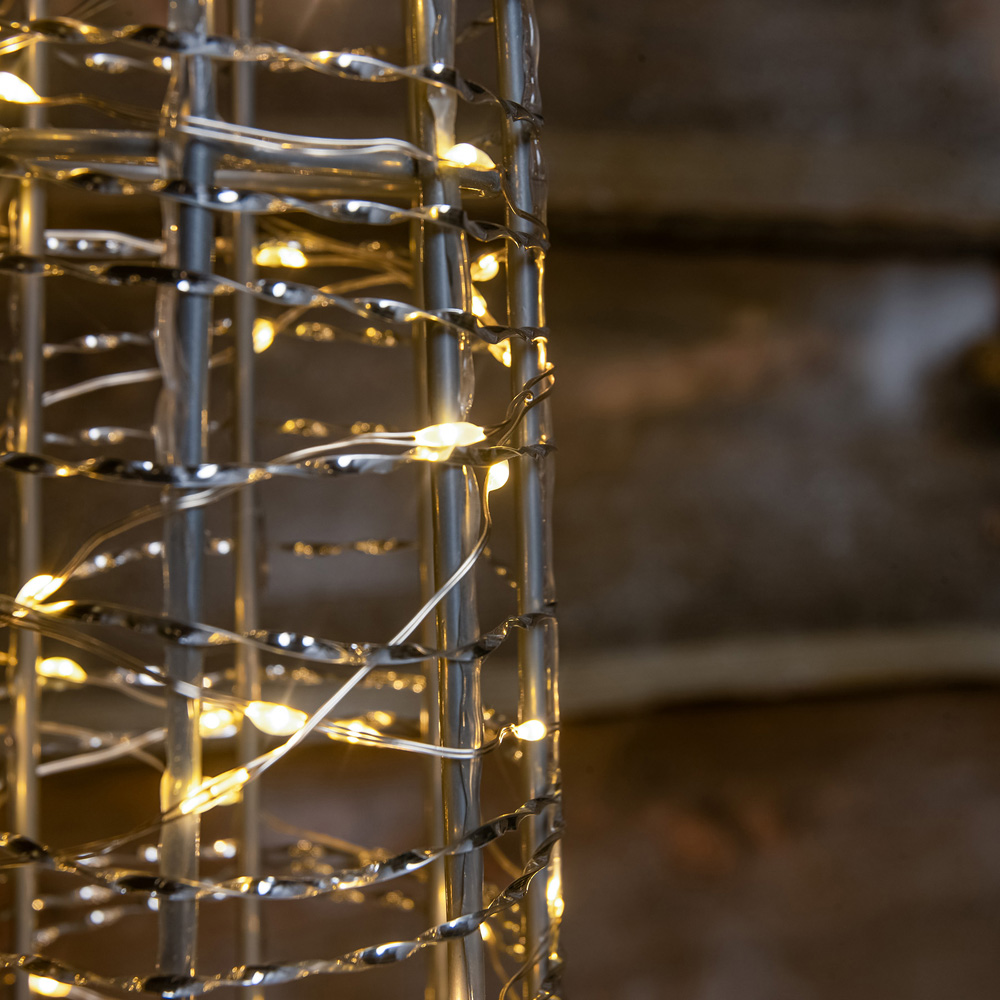 The Christmas Centre 500 Warm White LED Pre-Lit Silver Light-Up Cone 6ft Image 3
