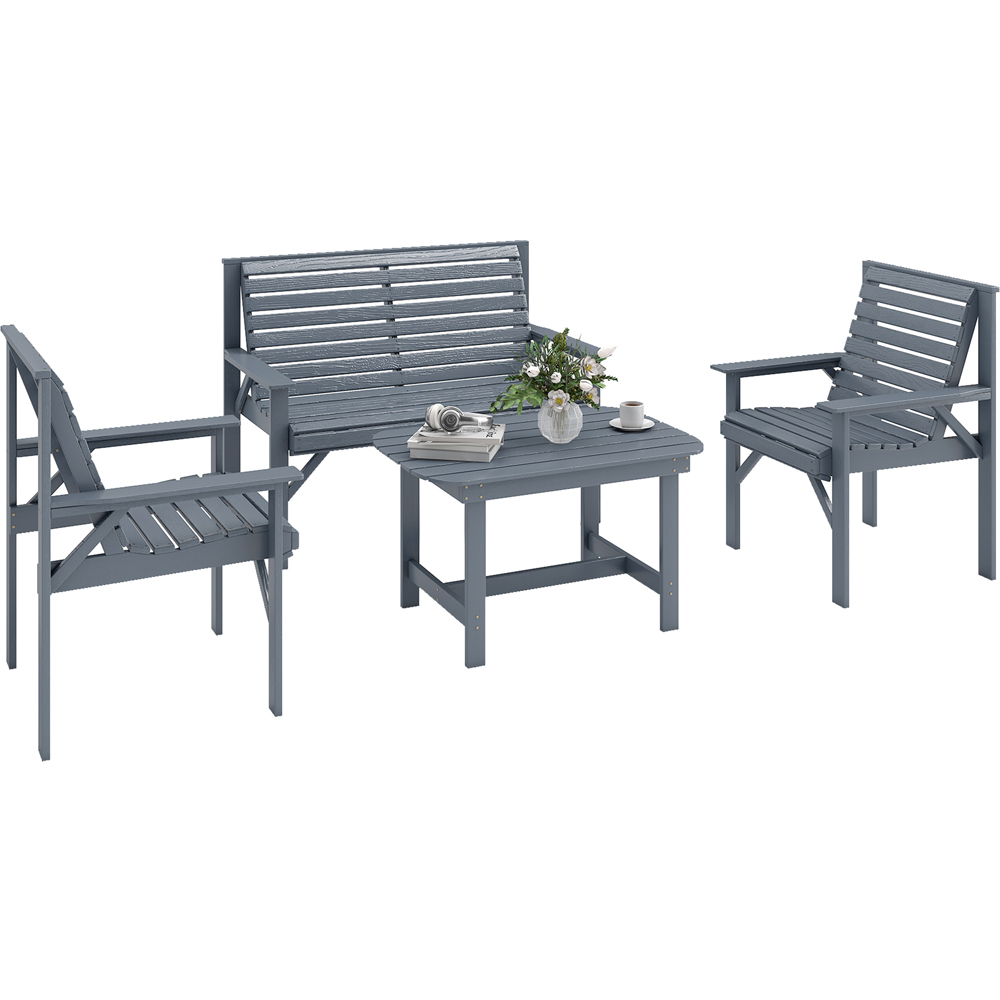 Outsunny 4 Seater Grey Garden Lounge Set Image 2