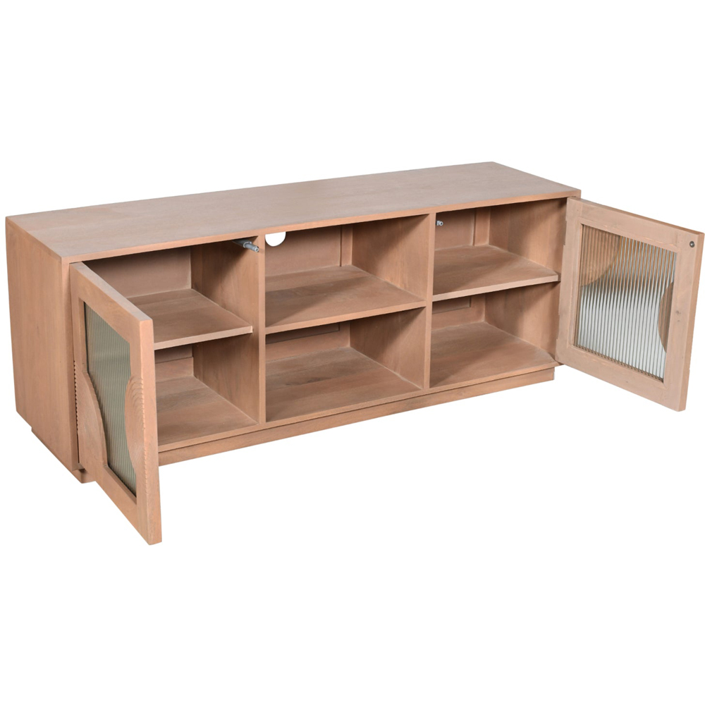IH Design Jodhpur 2 Door 2 Shelf Solid Wood TV Cabinet Image 5