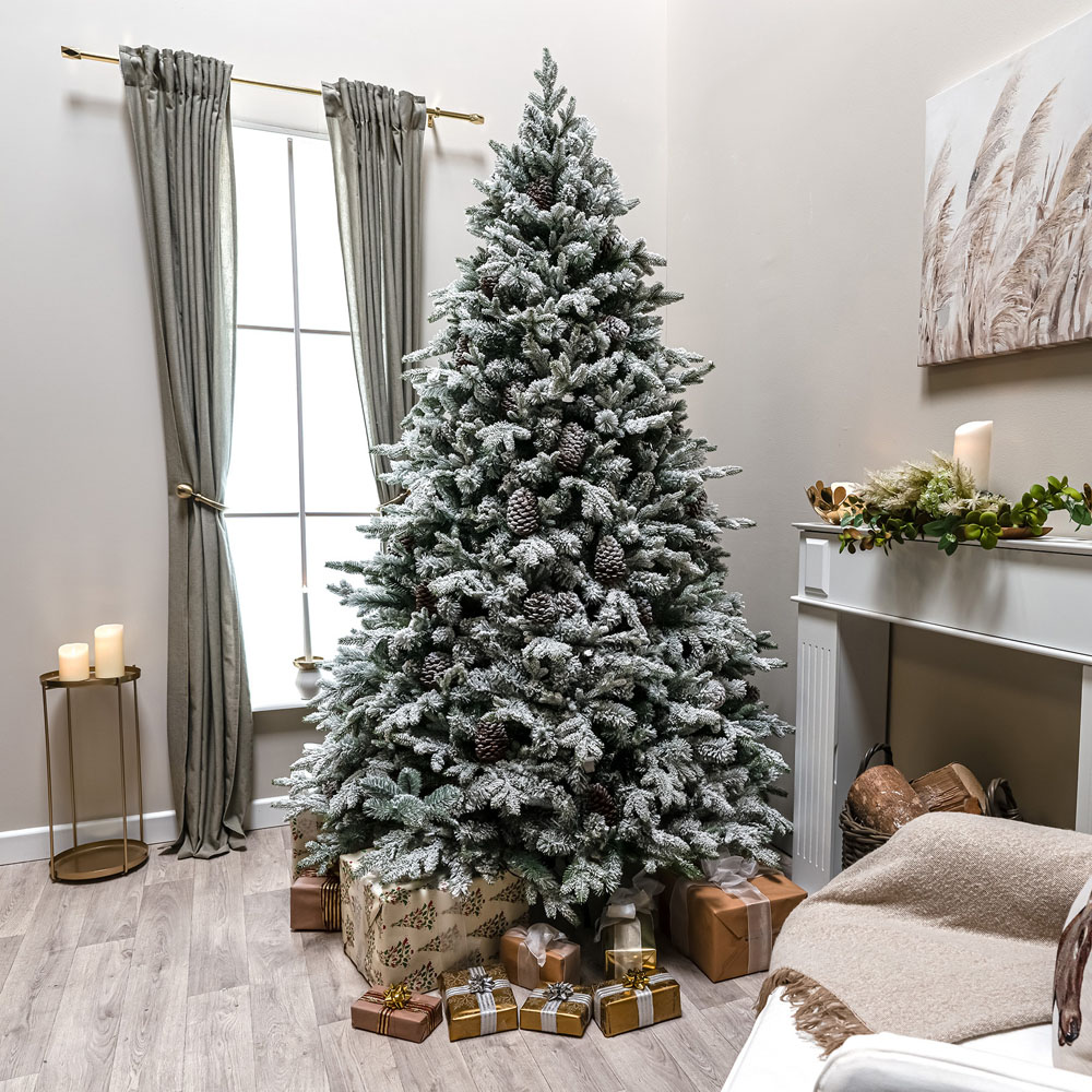 The Christmas Centre Kensington Multicolour LED Pre-Lit Frosted Fir Artificial Xmas Tree 6.5ft Image 9