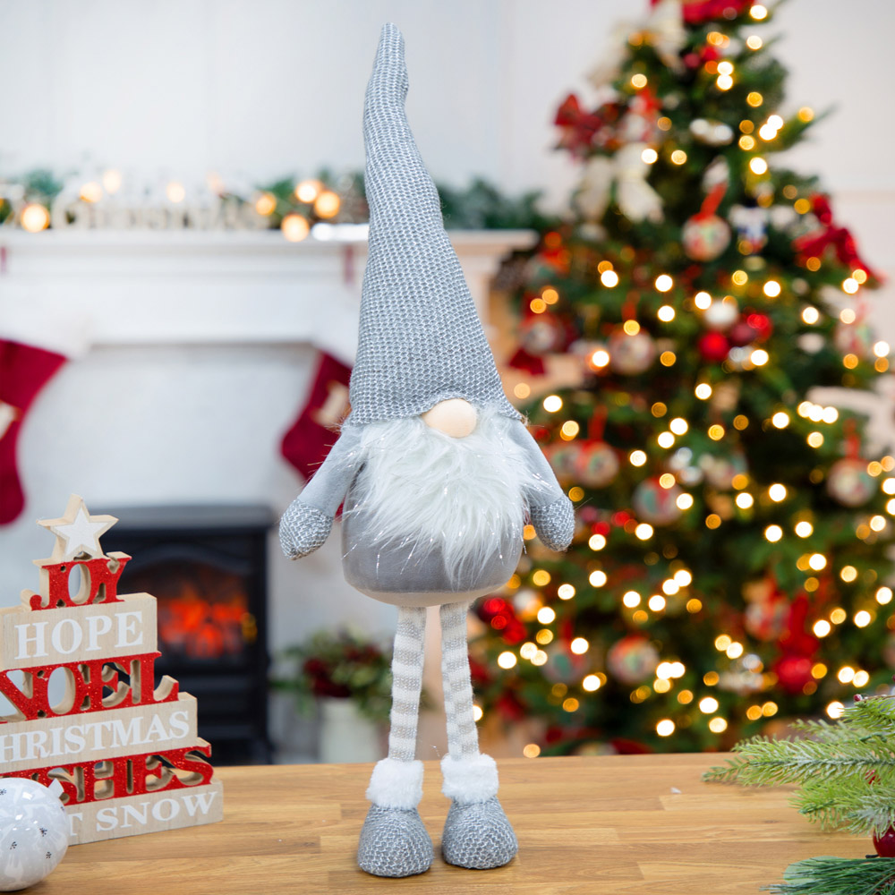 The Christmas Workshop Grey Standing Gonk Decoration 63cm Image 5