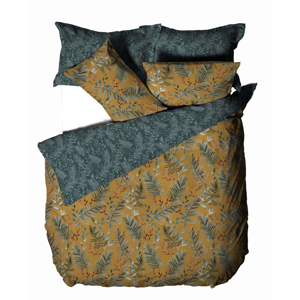 furn. Mazari Double Mustard Duvet Set Image 4