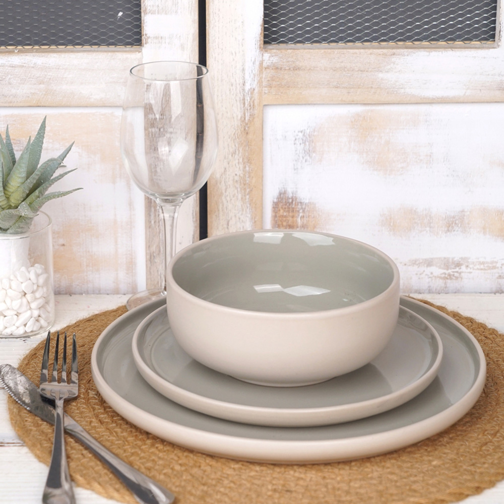 Waterside Green and Cream Dual Tone 12 Piece Dinner Set Image 3