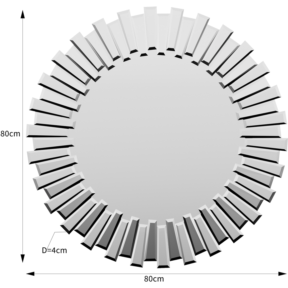 Comfy Living 3D Sunburst Round Mirror 80cm Image 4