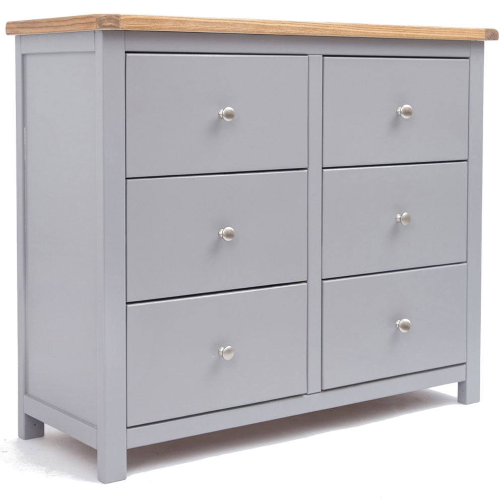 Cabinet Bits Mirano 6 Drawer Grey Chrome Knob Chest of Drawers Image 3