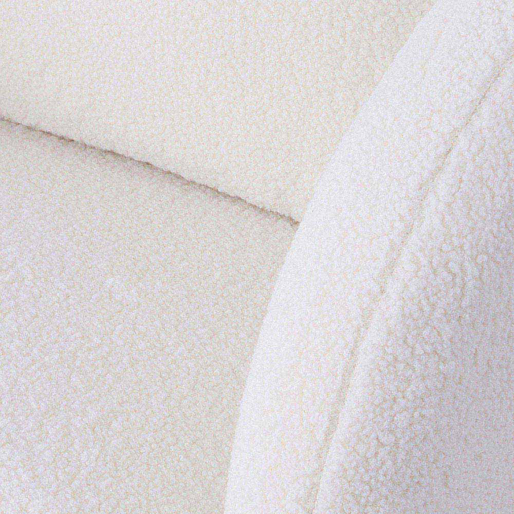 Living and Home White Teddy Fur Upholstered Swivel Chair with Pillow Image 6