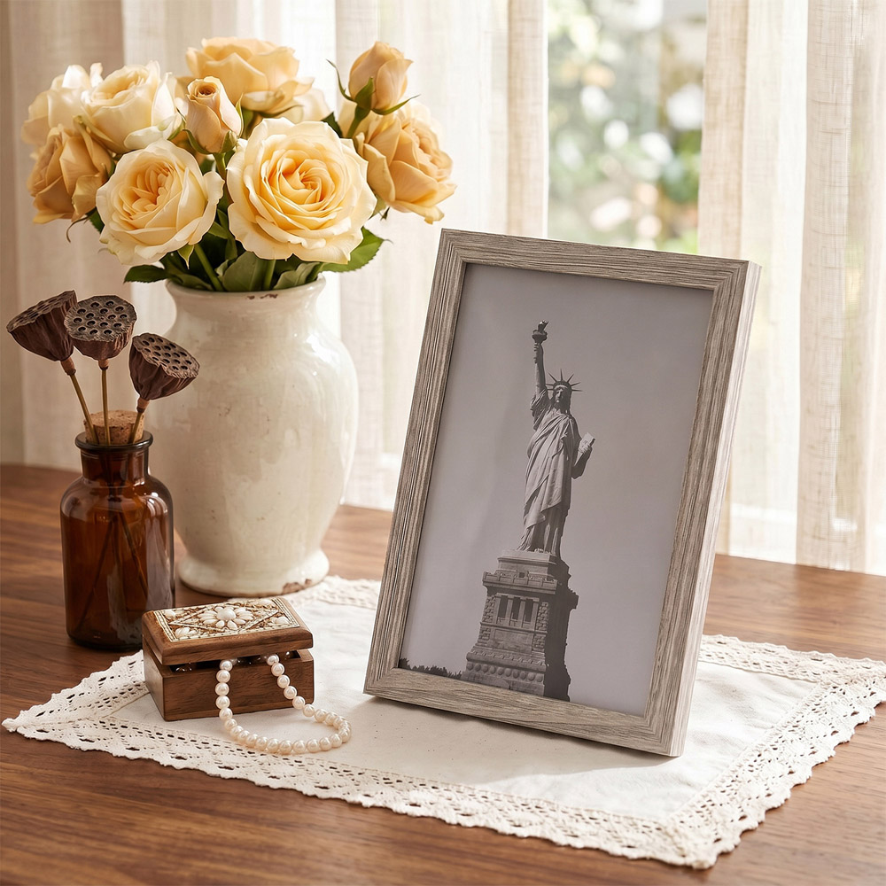 Living and Home Grey Wood Grain Photo Frame 5.8 x 8.3 inch 5 Pack Image 7