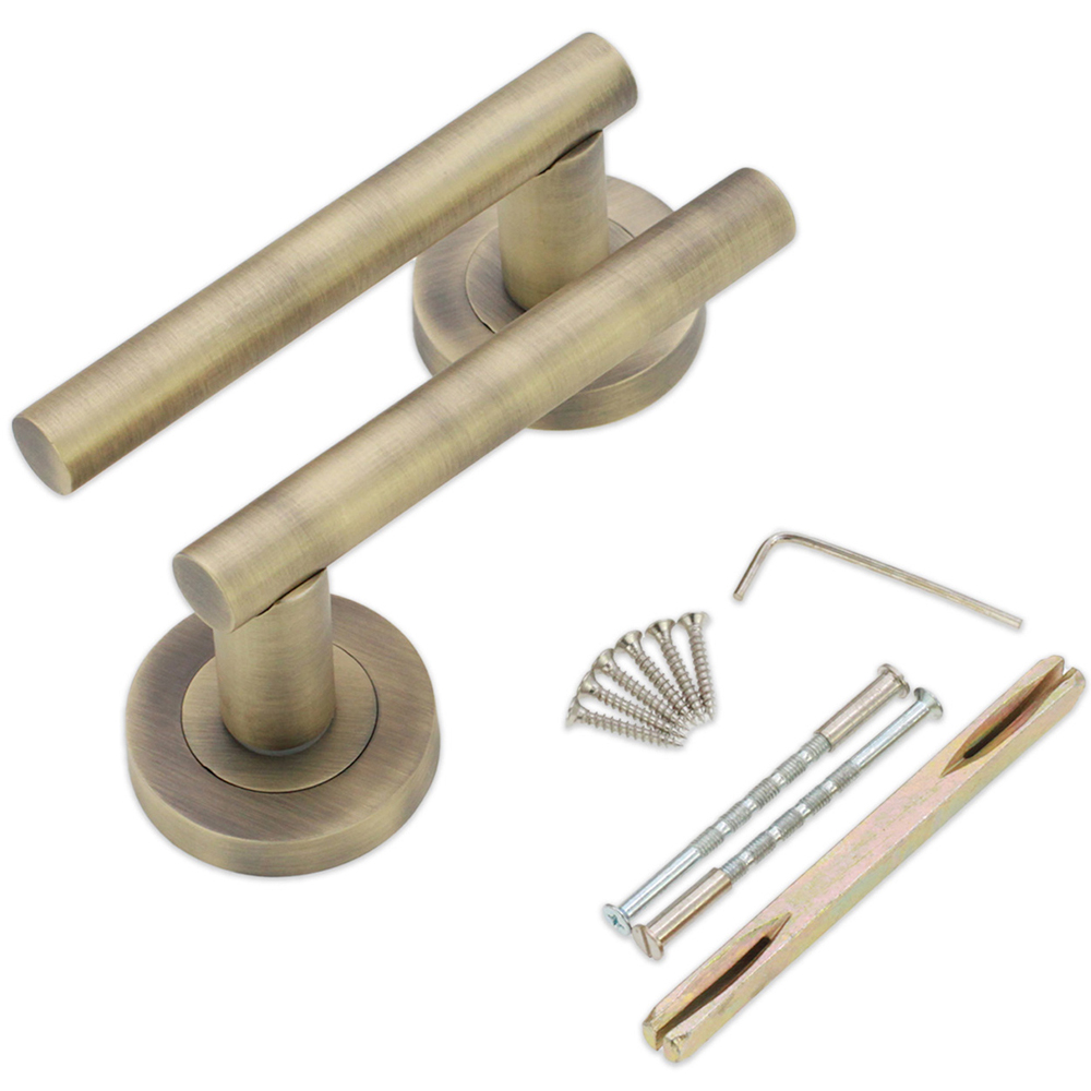 Spira Brass Jura Matt Antique Lever Door Handle 2 Pack Image 3