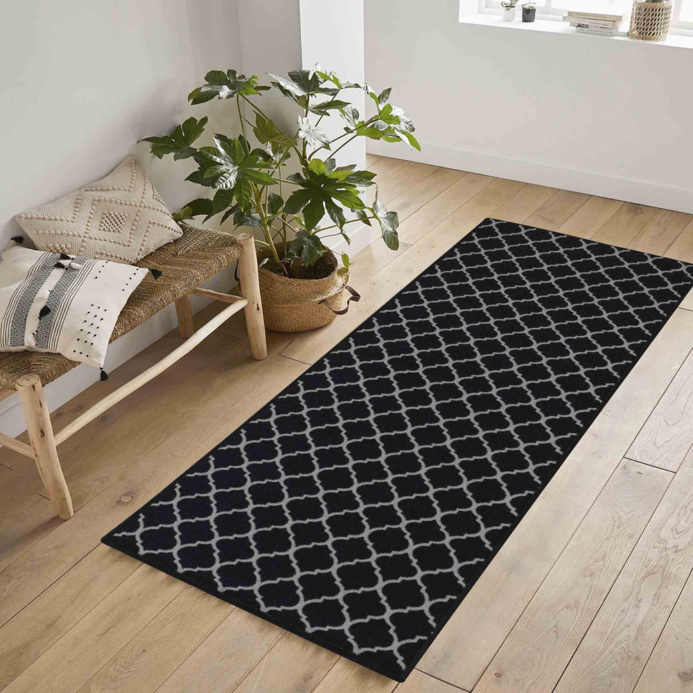 Desire Rugs Havana Black Trellis Anti Slip Door Mat 160 x 120cm Image 4