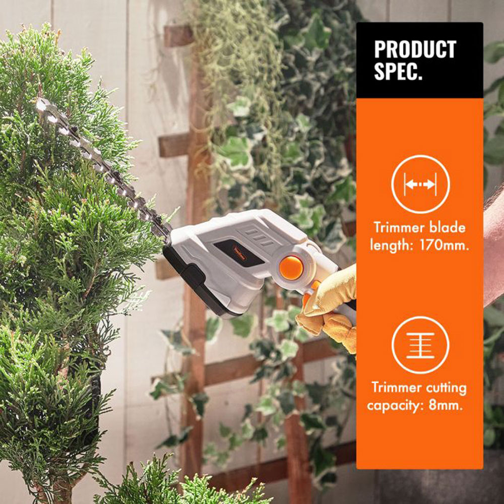 VonHaus 16889RG 2 in 1 Cordless Hedge Trimmer 7.2V Image 6