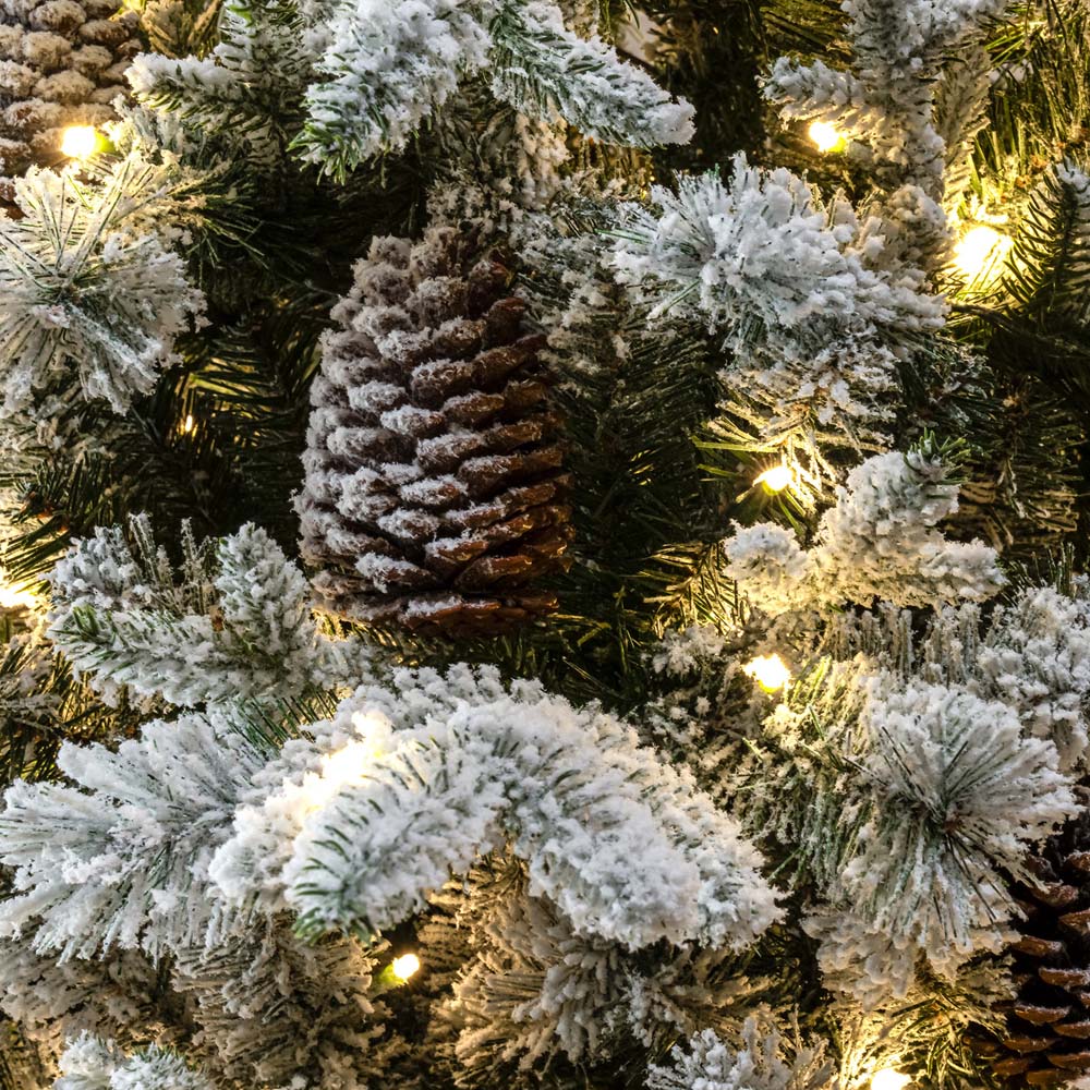 The Christmas Centre Kensington Multicolour LED Pre-Lit Frosted Fir Artificial Xmas Tree 6.5ft Image 3