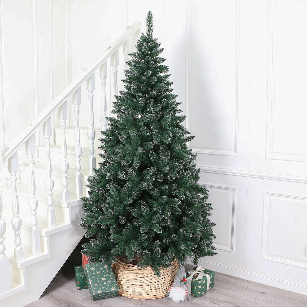 6ft Glitter Tip Fir Christmas Tree Green Image 2