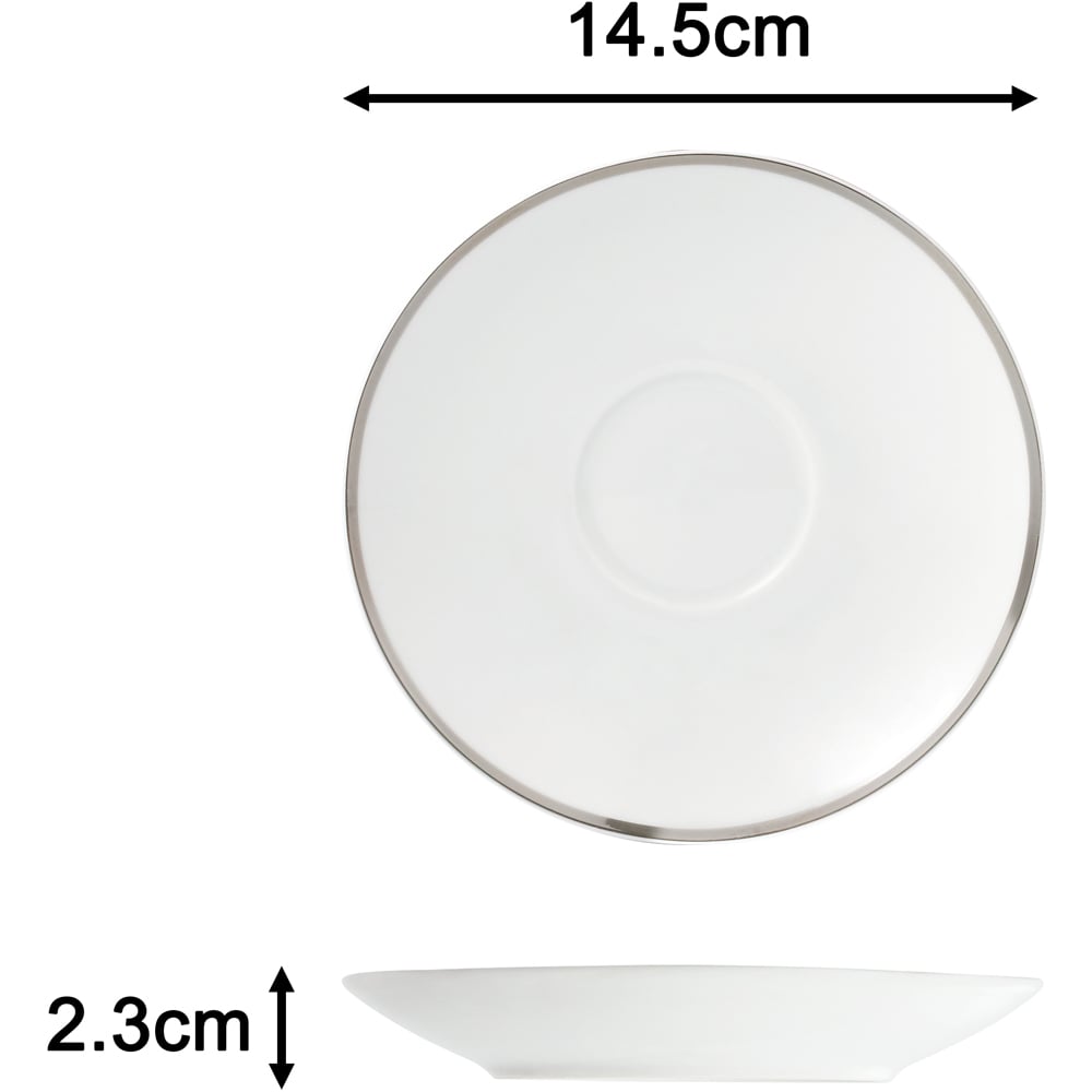 Waterside Platinum Band Porcelain 30 Piece Dinner Set Image 7