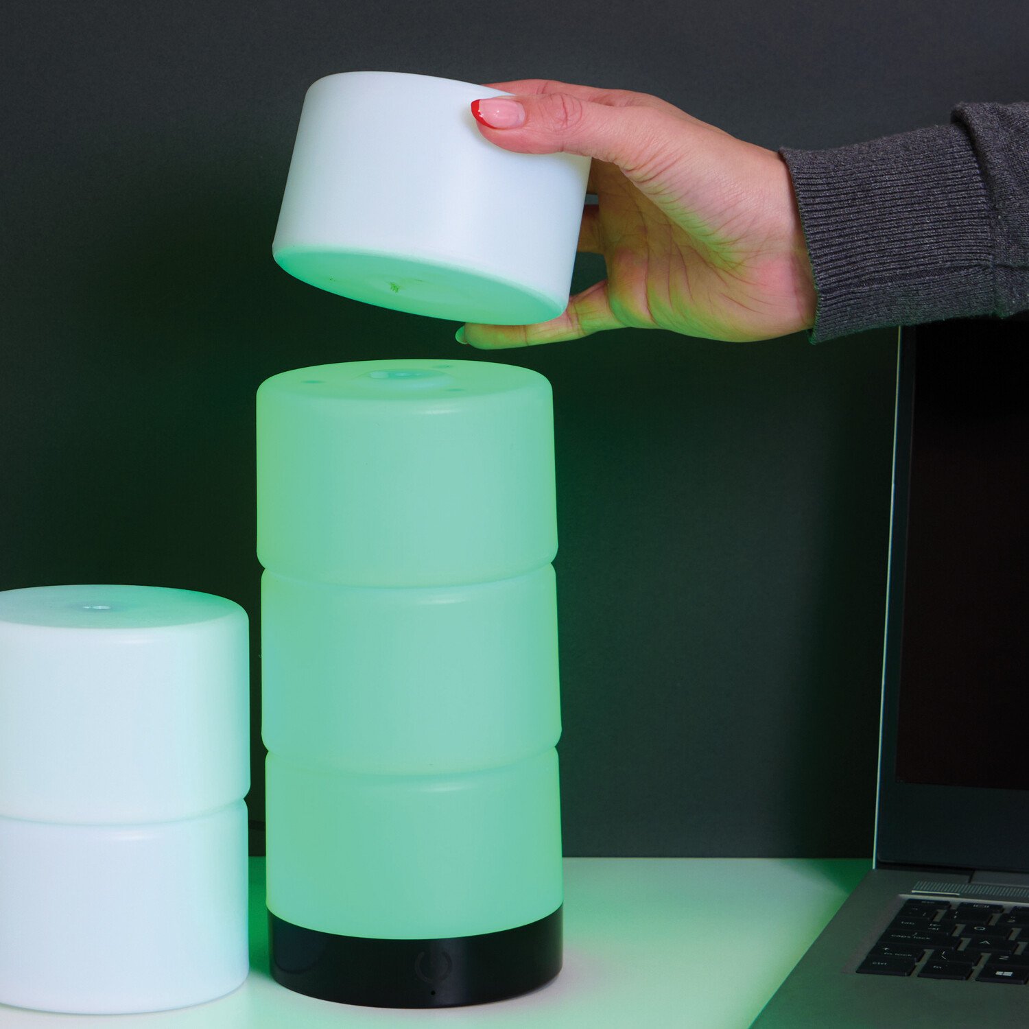 6 Piece Stackable Mood Light White Image 4