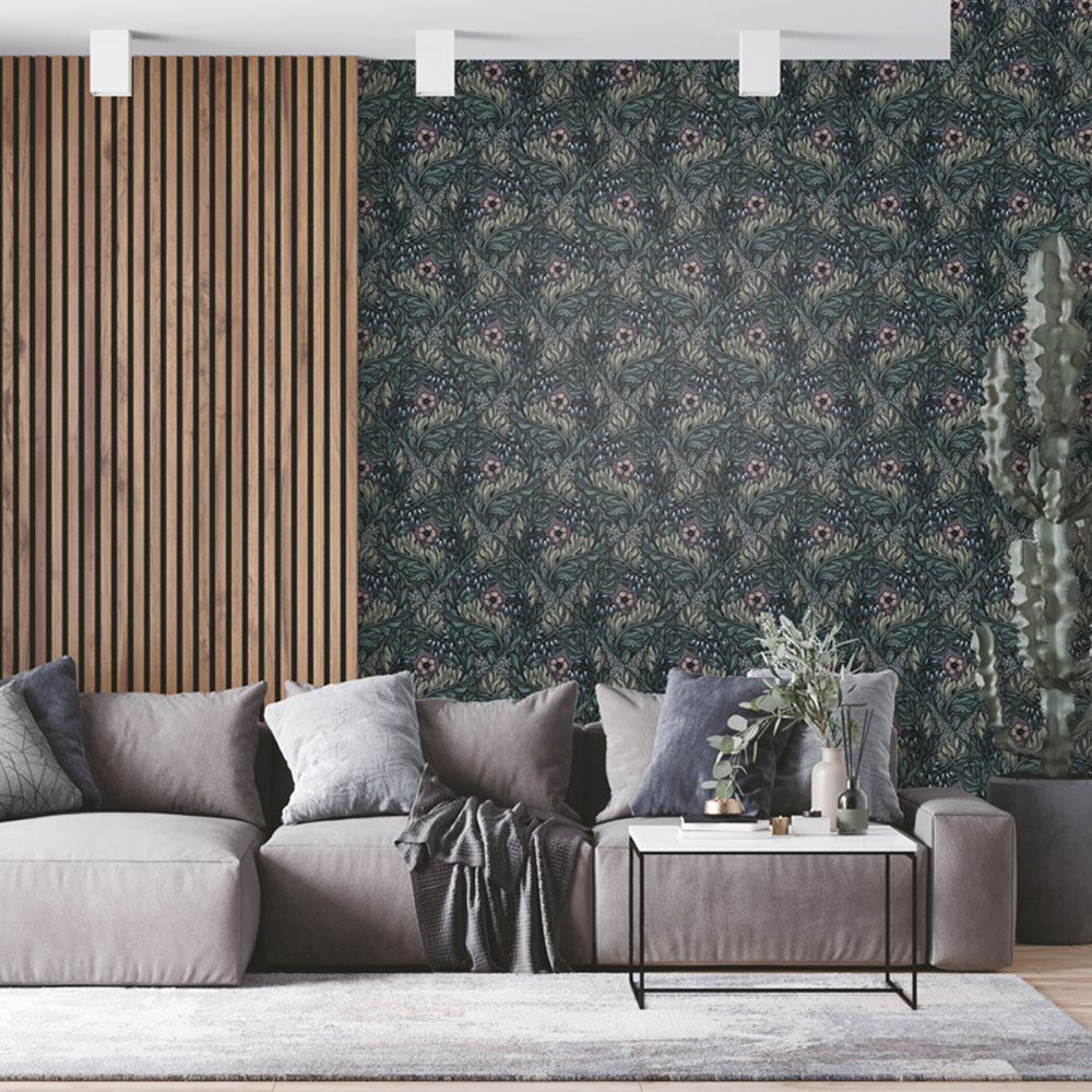 Galerie Llewelyn-Bowen Off The Wall Floral Green Wallpaper Image 2