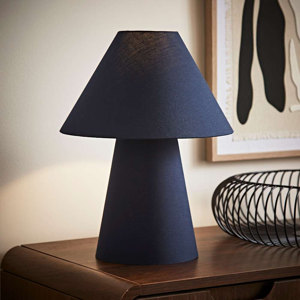 ValueLights Freddie Navy Tapered Shade Table Lamp and Bulb Image 6