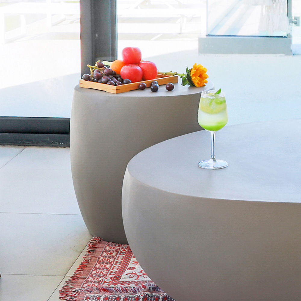 Elementi Ikaria Space Grey GRC Side Table Image 3