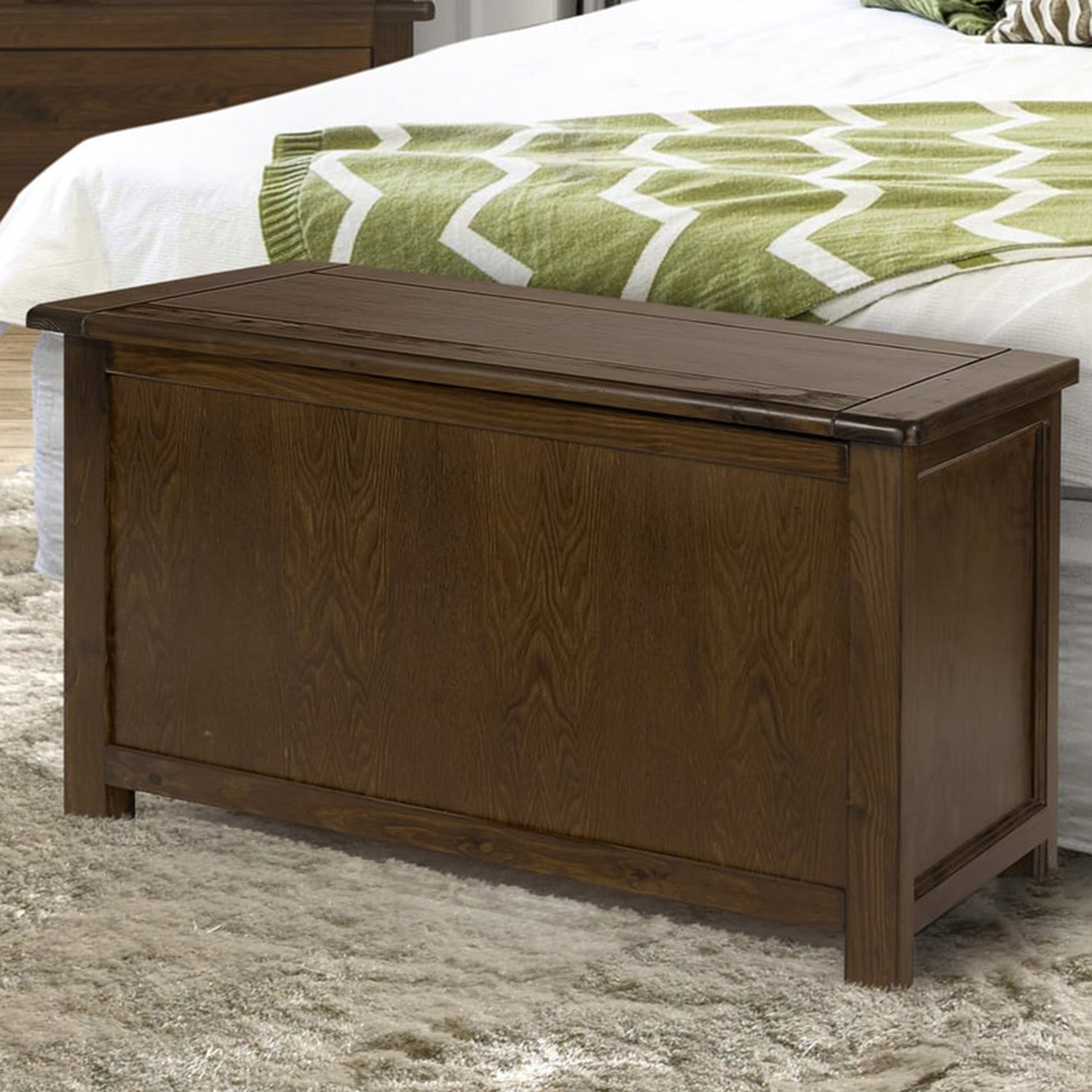 Boston Dark Lacquer Storage Ottoman Image 1