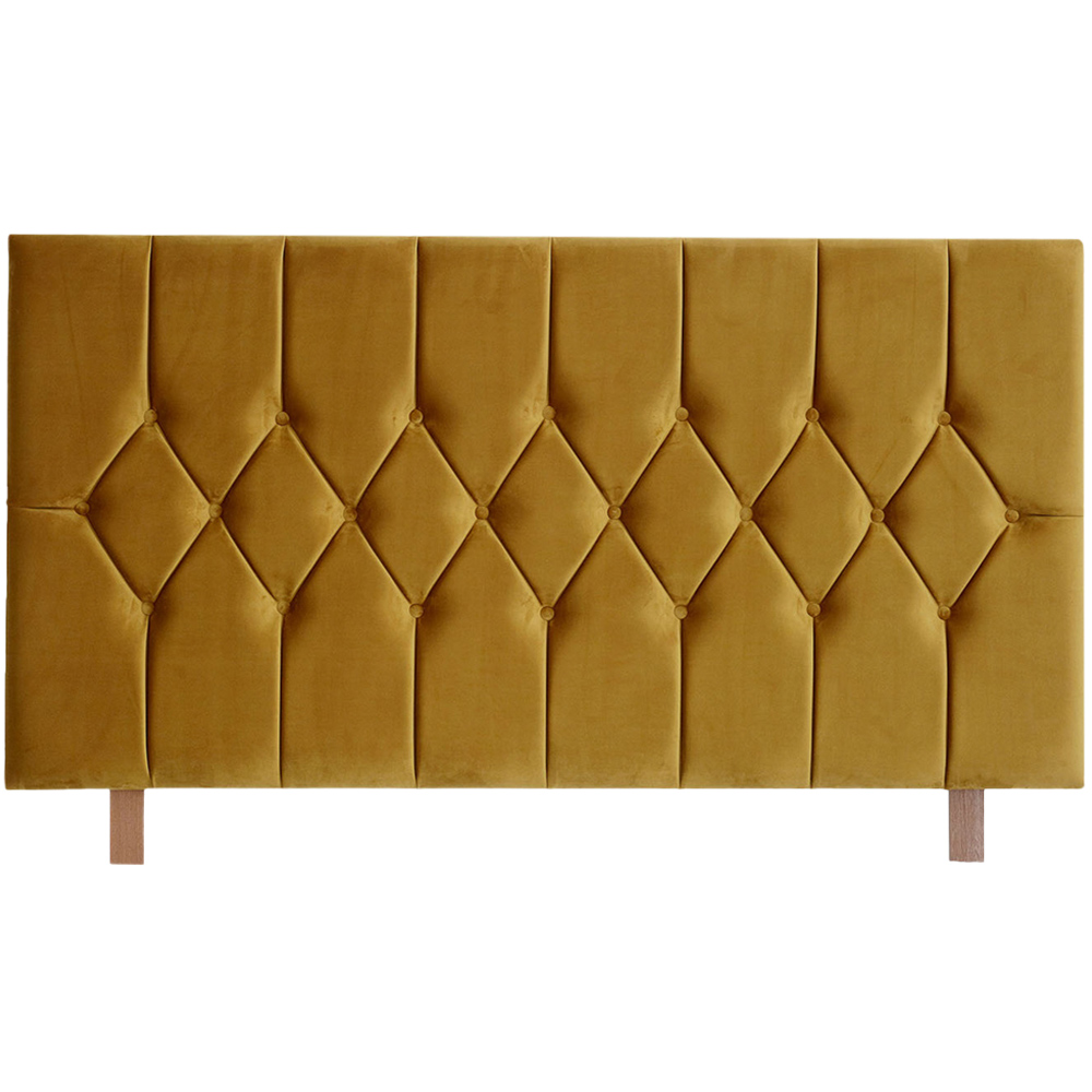 Aspire Furniture Catherine Lansfield Boutique Small Double Ochre Brushed Velvet Headboard Image 2
