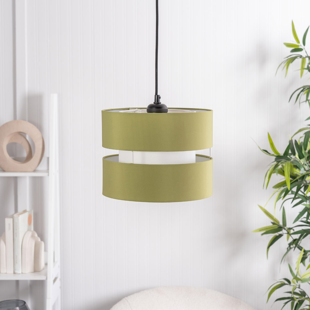 ValueLights Sophia 2 Tier Olive Ceiling Light Shade Small Image 2