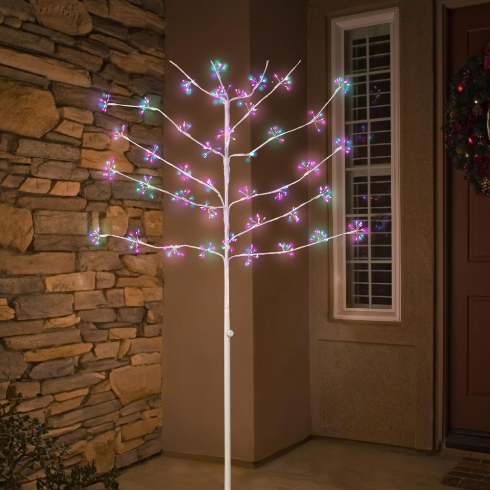 Marco Paul 480 Multicolour LED White Twig Tree Light Up Christmas Decoration Image 3