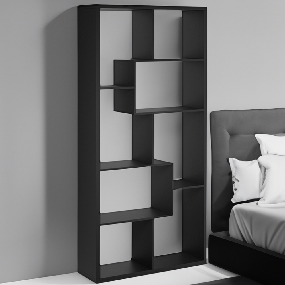 Quebec 8 Shelf Black Shelving Unit Image 1