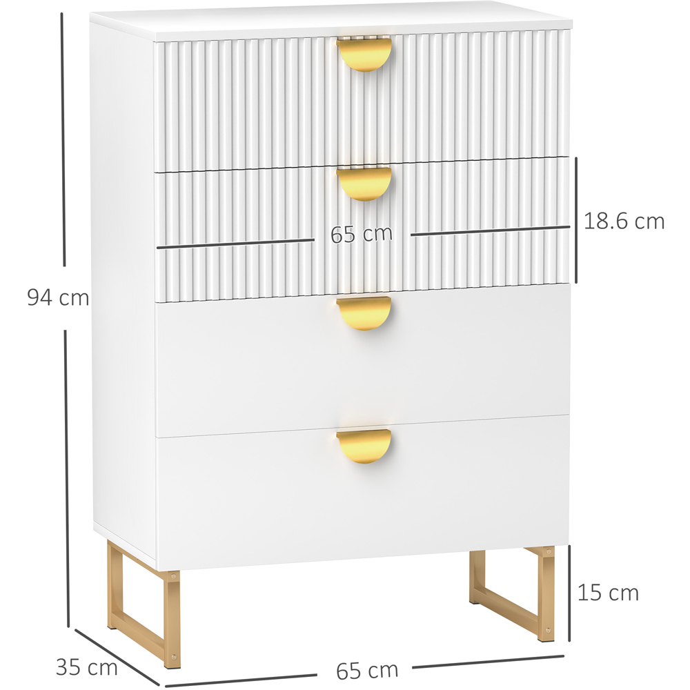 Portland 4 Drawer White Chest of Drawers Image 9