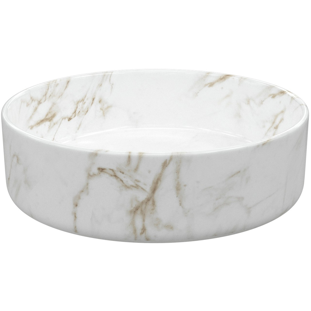 Bathstore Makena Marble Round Washbowl with Waste 355mm Image 3