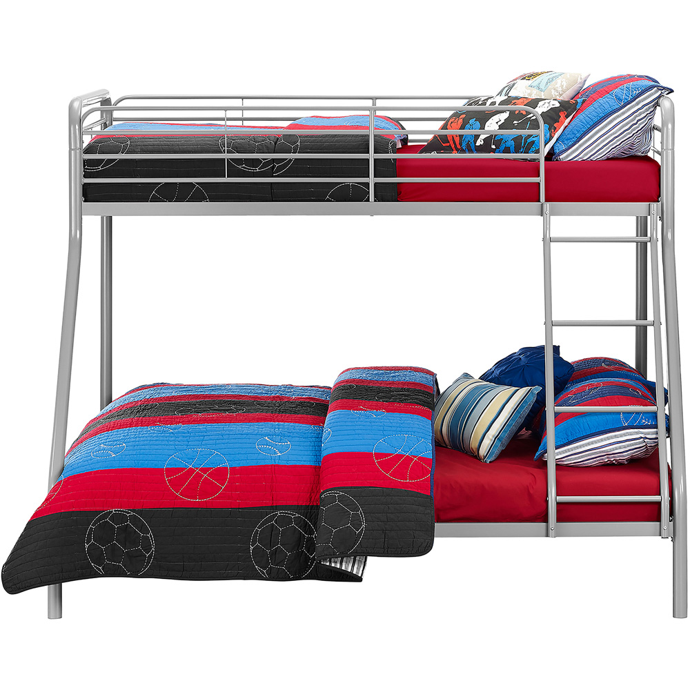 Dorel Single with Double Grey Metal Bunk Bed Image 5