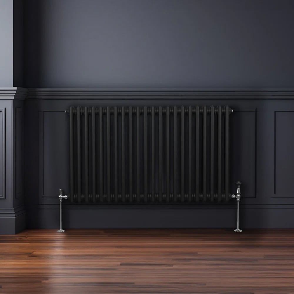 Monster Shop 4276 BTU Black Traditional 2 Column Radiator 600 x 1012mm Image 2