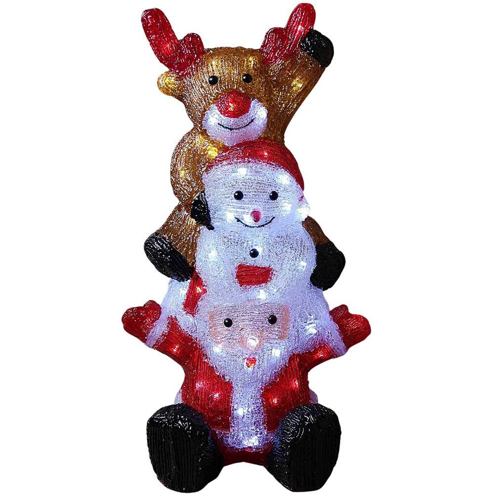 Samuel Alexander 60 Ice White LED Santa Snowman Reindeer Tower Christmas Decoration 60cm Image 2
